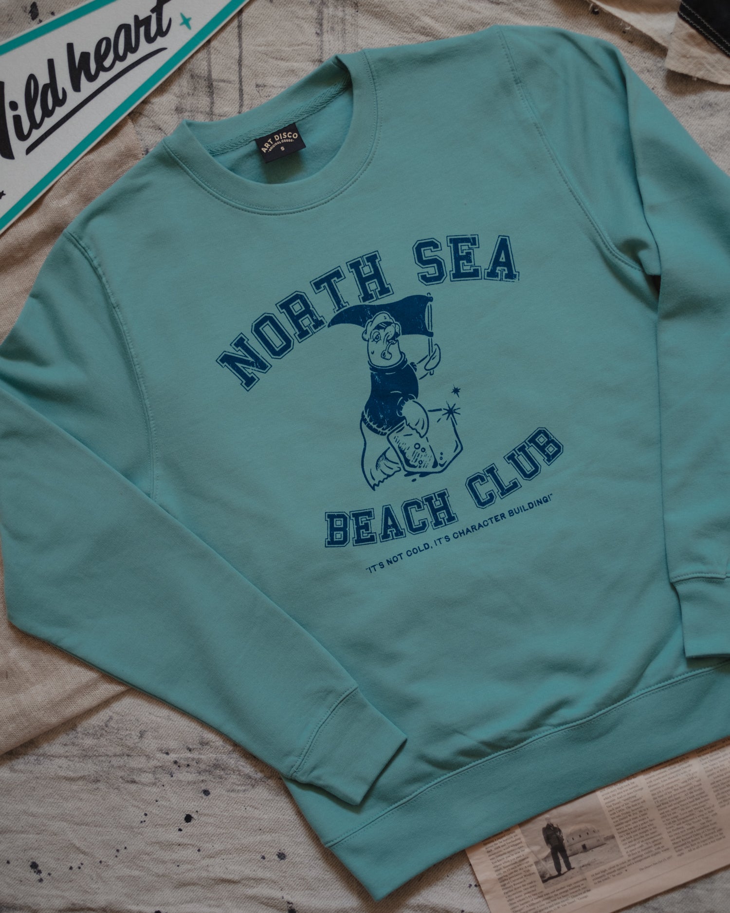North Sea Beach Club Aquamarine Sweatshirt by ART DISCO Original Goods