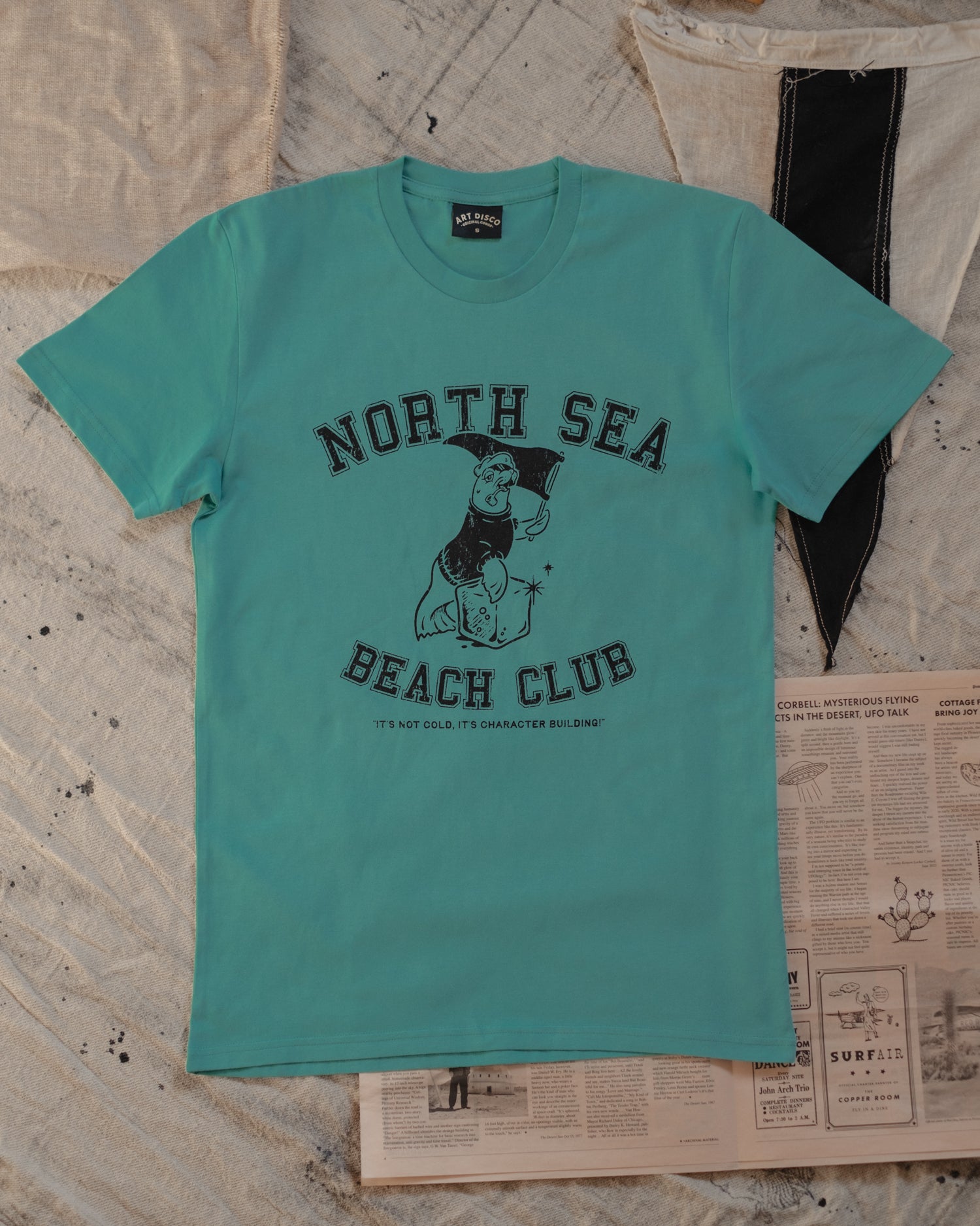 North Sea Beach Club Turquoise T-Shirt by ART DISCO Original Goods