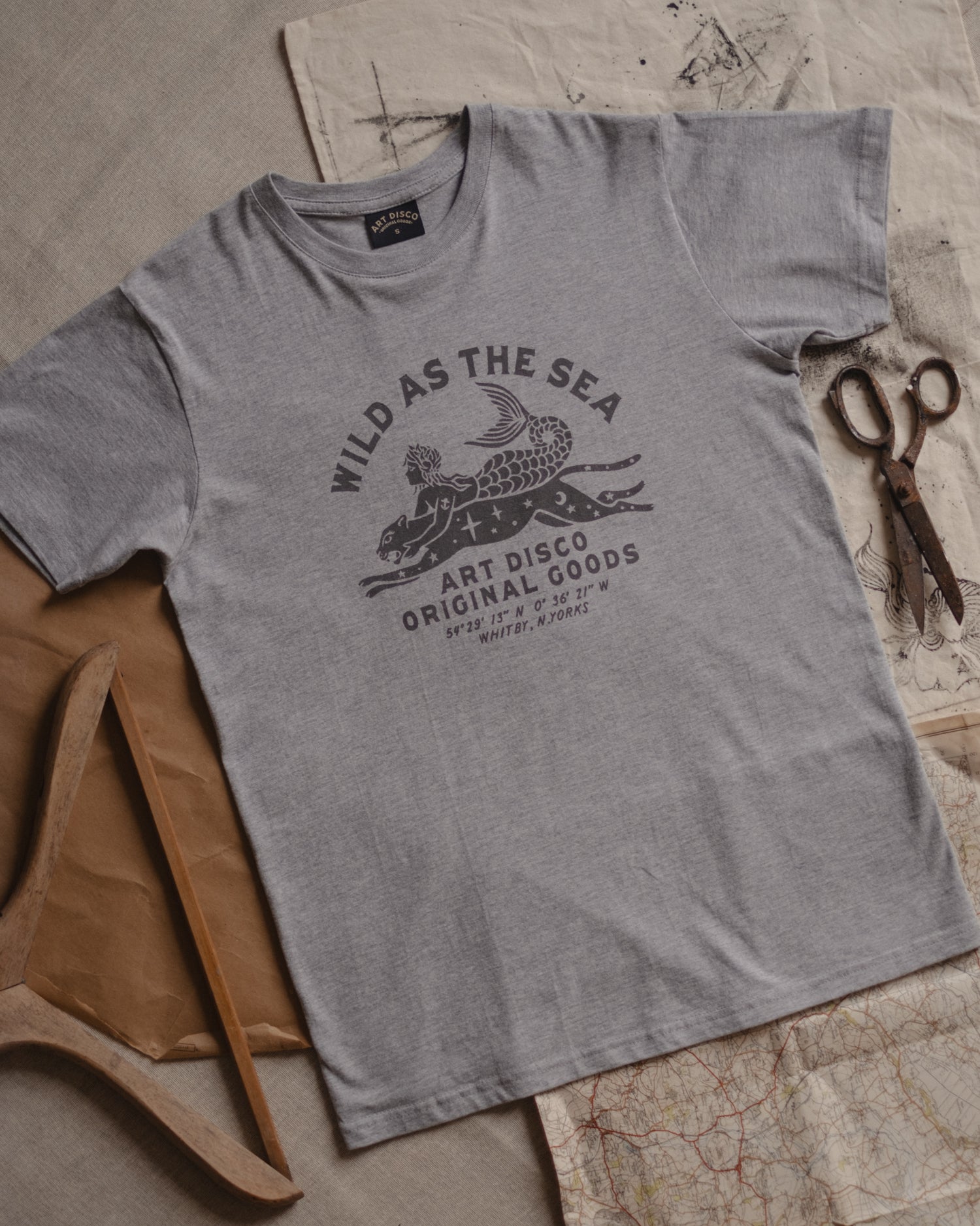 Wild As The Sea T-Shirt by Art Disco Original Goods, Whitby N.Yorks